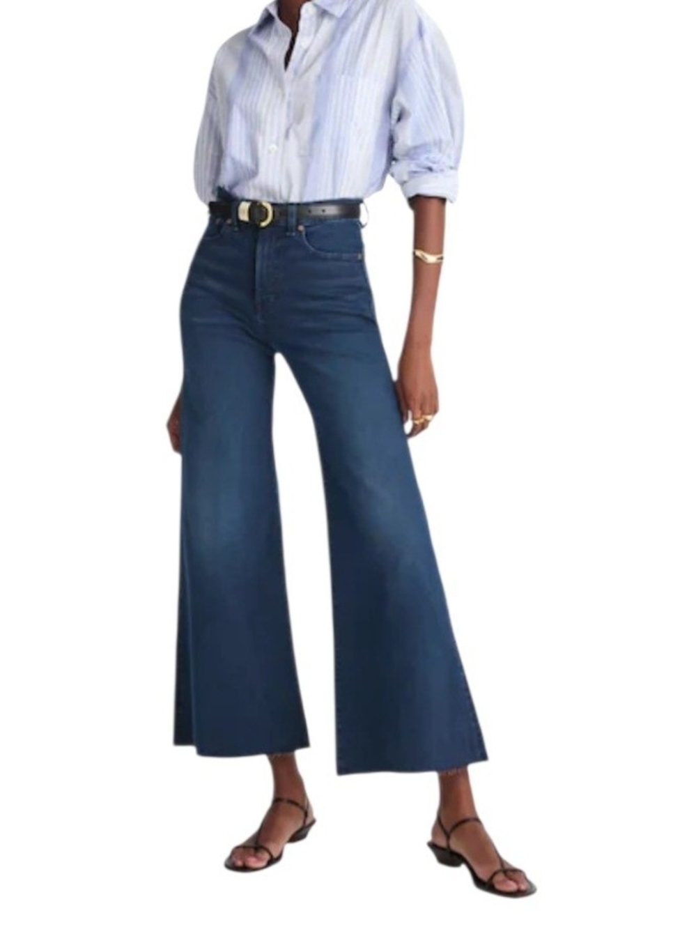 Madewell Indigo High-Rise Wide-Leg Crop Jeans, Size 28, NWT